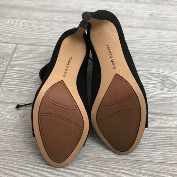 NIB Franco sarto Shawnee black 7.5 tie heel shoes corset front - Picture 6 of 8